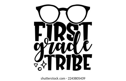 Tribu de tercer grado - Diseño de camisetas de la Escuela para Niños con escritura manual, ilustración vintage con letras a mano y elementos de decoración para la máquina de cortar, Cameo de silueta, Cricut
