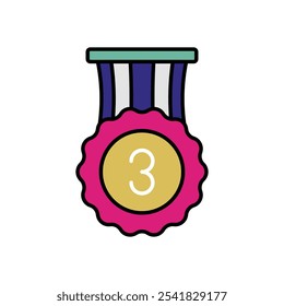 Third icon isolated on a white background. Vector illustration.
