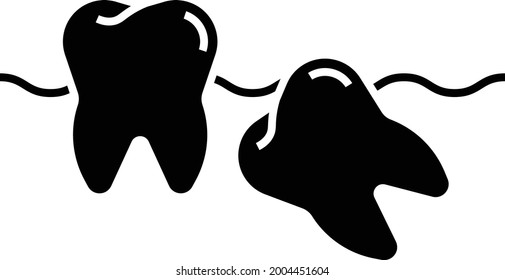 Third molar Design, Wisdom Teeth Vector Color Icon Concept, Oral Hygiene Symbol,Endodontics Sign, Dental and Orthodontics stock illustration