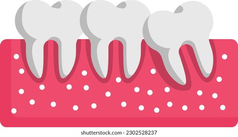 Third molar tooth vector color icon design, Dentistry symbol, Healthcare sign, Dental instrument stock illustration, Misaligned wisdom teeth concept