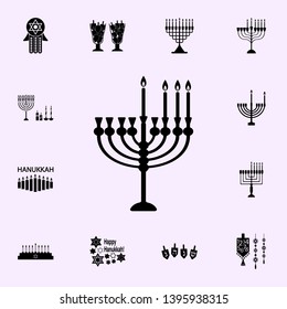 third night of Chanukah icon. Hanukkah icons universal set for web and mobile