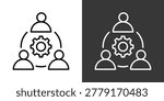 Third Party Black And White Icon Set Collection Pack Vector Illustration