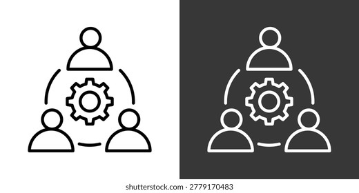 Third Party Black And White Icon Set Collection Pack Vector Illustration