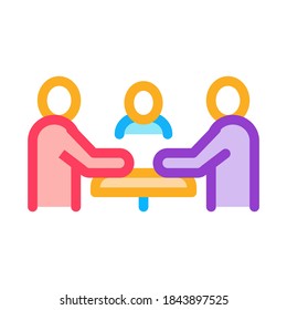 third party discussion icon vector. third party discussion sign. color contour symbol illustration