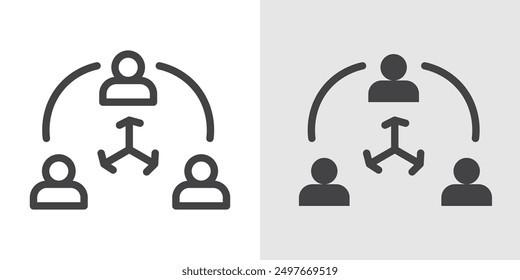 Conjunto de logotipo de Vector de arte de línea negra de icono de terceros