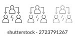Third party icon in line art doodle style. Editable stroke outline sign, eps 10