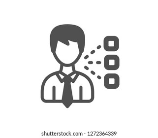 Third Party Icon. Team Leader Sign. Business Conversation Symbol. Quality Design Element. Classic Style Icon. Vector