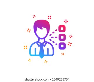 Third party icon. Team leader sign. Business conversation symbol. Dynamic shapes. Gradient design third party icon. Classic style. Vector