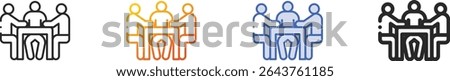 third party icon.Thin Linear, Gradient, Blue Stroke and bold Style Design Isolated On White Background