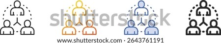 third party icon.Thin Linear, Gradient, Blue Stroke and bold Style Design Isolated On White Background