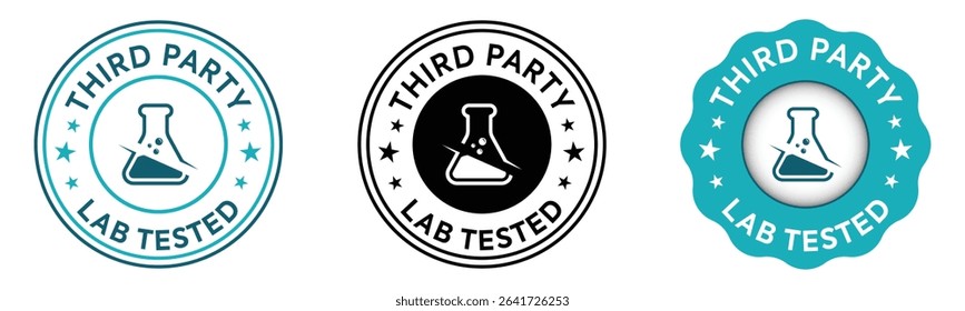 Third Party Lab Tested Seal Badge with Science Flask Icon