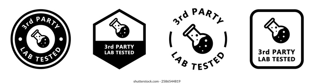 Third Party Lab Tested vector icons for product safety label.