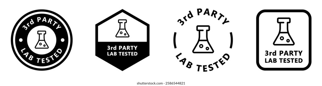 Third Party Lab Tested vector stamp isolated on different backgrounds.