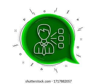 Third Party Line Icon. Chat Bubble With Shadow. Team Leader Sign. Business Conversation Symbol. Thin Line Third Party Icon. Vector