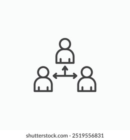 Third partyline in Thin line black color. flat simple vector symbols illustration.