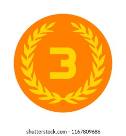 Third Place Award Icon. Prize For Winner Symbol.