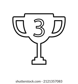 Third Place Award Line Icon