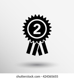 Third place award sign icon Prize winner symbol Circle button Modern UI website navigation logo.