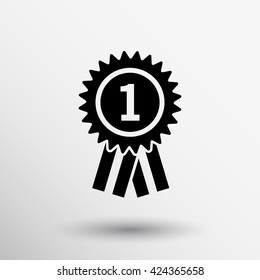 Third place award sign icon Prize winner symbol Circle button Modern UI website navigation logo.