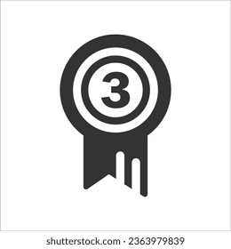 Third place badge Icon, Vector Graphics