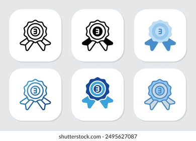 third place badge icons with various design styles