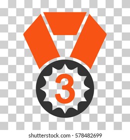 Third Place icon. Vector illustration style is flat iconic bicolor symbol, orange and gray colors, transparent background. Designed for web and software interfaces.