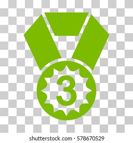 Third Place icon. Vector illustration style is flat iconic symbol, eco green color, transparent background. Designed for web and software interfaces.