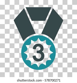 Third Place icon. Vector illustration style is flat iconic bicolor symbol, soft blue colors, transparent background. Designed for web and software interfaces.