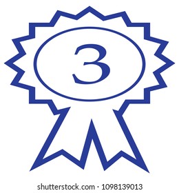 Third Place Ribbon icon.Vector