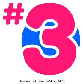 Third Place Sign - Amazing vector template of rounded 3rd place sign suitable for animation, grade, icon, tournament, sign, ranking, sticker, template design assets, decoration, and illustration 