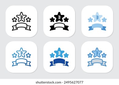 third place star badge icons with various design styles