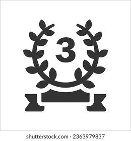 Third place wreath Icon, Vector Graphics