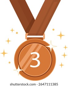 Third Position Bronze Medal – Vector Trophy Illustration