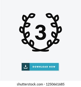 Third vector icon