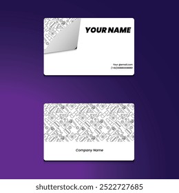 Third version template of member card, card name, or business card template with seamless pattern doodle illustration of fast food for food company