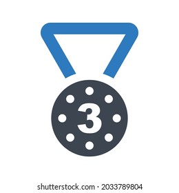 Third winner icon.medal,bronze  (vector illustration)