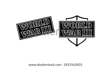 third world war logo, black isolated silhouette
