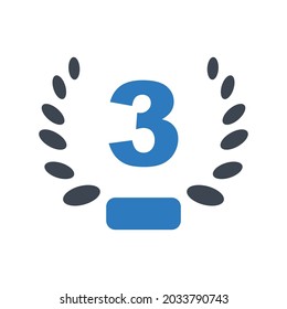 Third wreath icon.win,award (vector illustration)