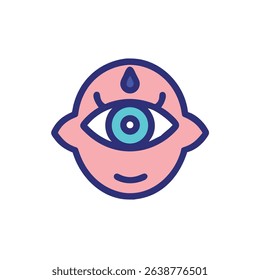 third-eye icon vector illustration style