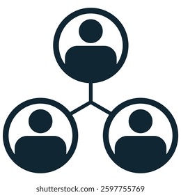 third-party icon vector symbolizing business intermediaries, partnerships, and external collaborations. Great for corporate, networking, and digital projects.