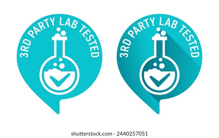 Third-party lab tested, for purity and potency - labeling for safe products, with test tube