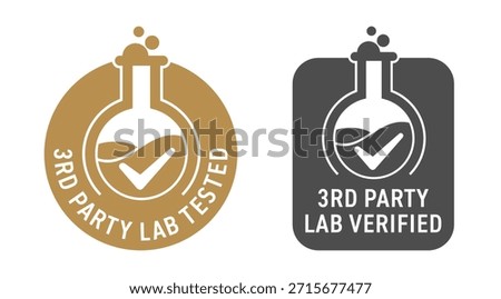 Third-party lab verified, for purity and potency - labeling for safe products in monochrome style