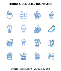 Thirst Quencher Two Colour icon pack with  vectors for app and web use.