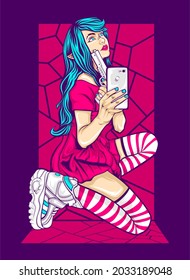 a thirt design in e girl theme