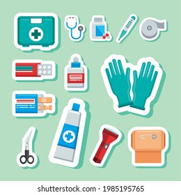 thirteen first aid set icons