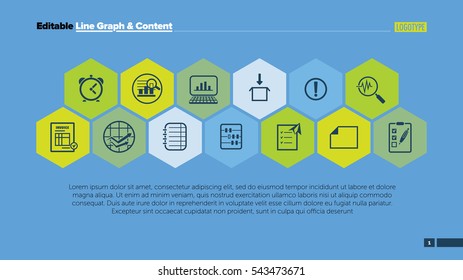 Thirteen Hexagons Chart Slide Template