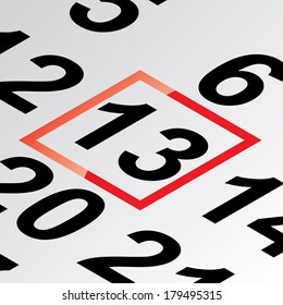 thirteenth day of the calendar vector