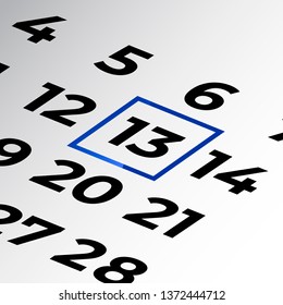 thirteenth day of the calendar vector, isometric calendar