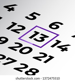 thirteenth day of the calendar vector, isometric calendar