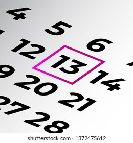 thirteenth day of the calendar vector, isometric calendar